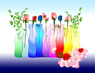 kwiaty w wazonach