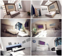 3d interior of the hotel room