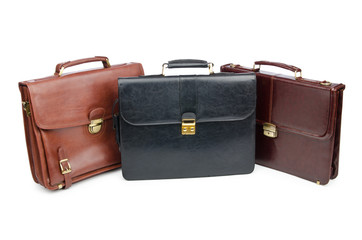 Business concept with briefcase on white