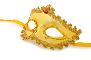Golden mask isolated on the white