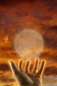 esoteric healing hand abstract