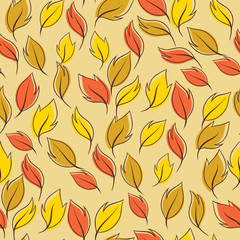 Autumn macro leaf of maple. Vector bacground.