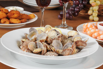 Bowl of steamed clams