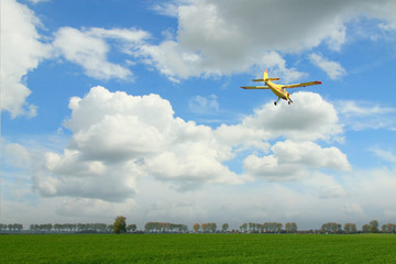 Yellow Aircraft - obrazy, fototapety, plakaty