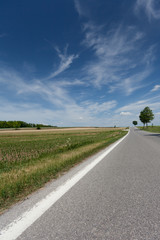 Landstraße in die Ferne