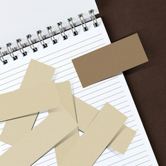 sticky note paper on notebook