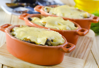 julienne with mushrooms