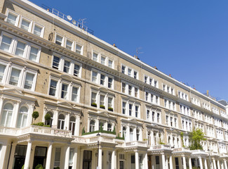 Georgian Stucco front houses in London