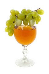 Glass of wine and grapes