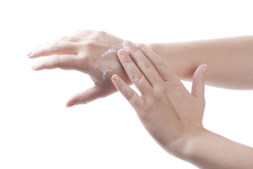 Hand cream applying