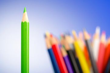 Colour pencils in creativity concept