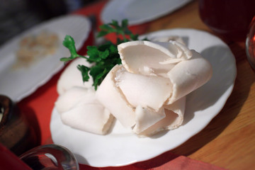 Slices of lard
