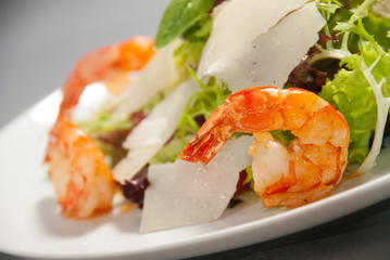 Fresh salad with seafood