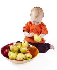 Fototapeta premium baby with apples