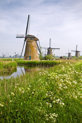 Windmills at Kinderdijk, the Netherlands in spring - 41886379