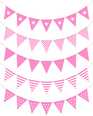 5 Seamless Festoons Curve Pink Different Pattern