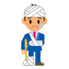 ビジネスマン イラスト ケガ 怪我