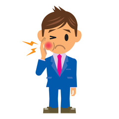 ビジネスマン イラスト 歯痛