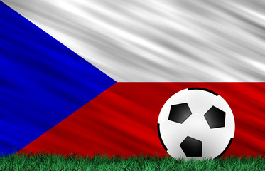 Soccer ball and flag