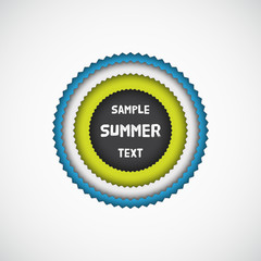 Summer colorful star badge with texture. Vector illustration