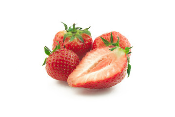 Ripe strawberries close up