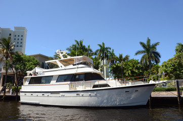 Yacht in waterway