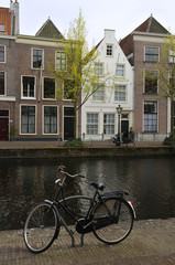 bicycle near canal, leiden