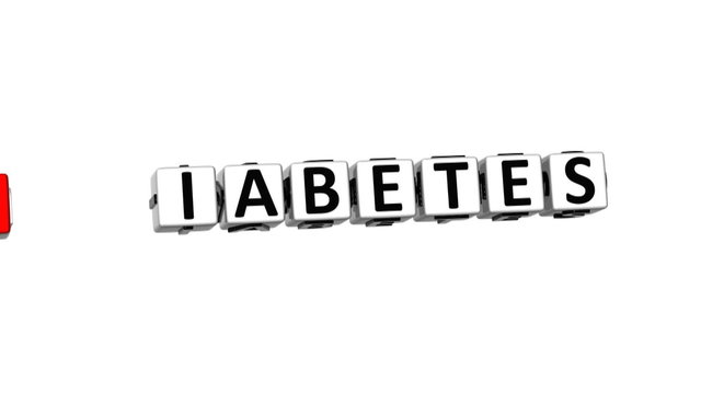 3D Diabetes Life Diet Crossword on white background
