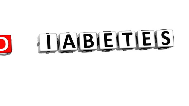 3D Diabetes Stop Crossword on white background