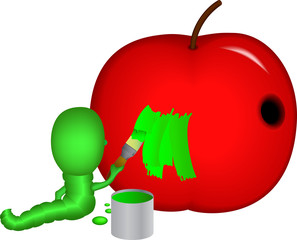 Сaterpillar with paint