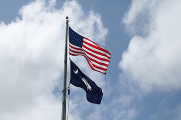 Bandiere Americana o Stelle e Strisce e South Carolina