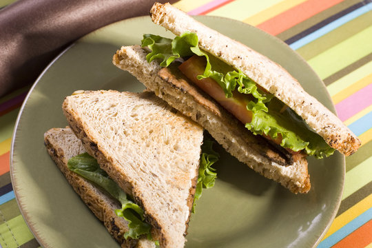 Tempeh Lettuce And Tomato Sandwich