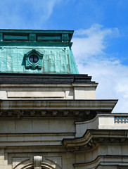 19th century building architectural elements on sky background © varbenov