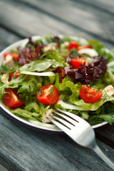 salad with tomato and cucumber..
