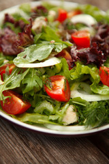 salad with tomato and cucumber.