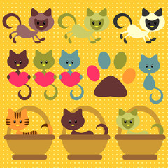 A set of cute little kittens