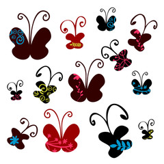 A set of pretty butterflies