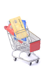 designed credit card in a shopping trolley