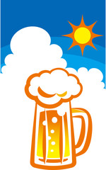 ビール　青空