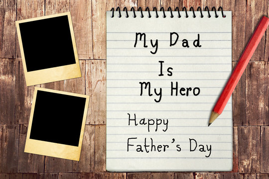 Happy Father's Day Note Paper with instant photo frames