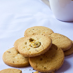 Coffee Cup and Peanut Biscuits