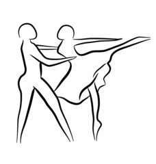 Couple dancing sketch concept