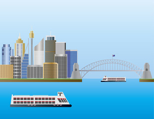 Sydney Australia Skyline Illustration