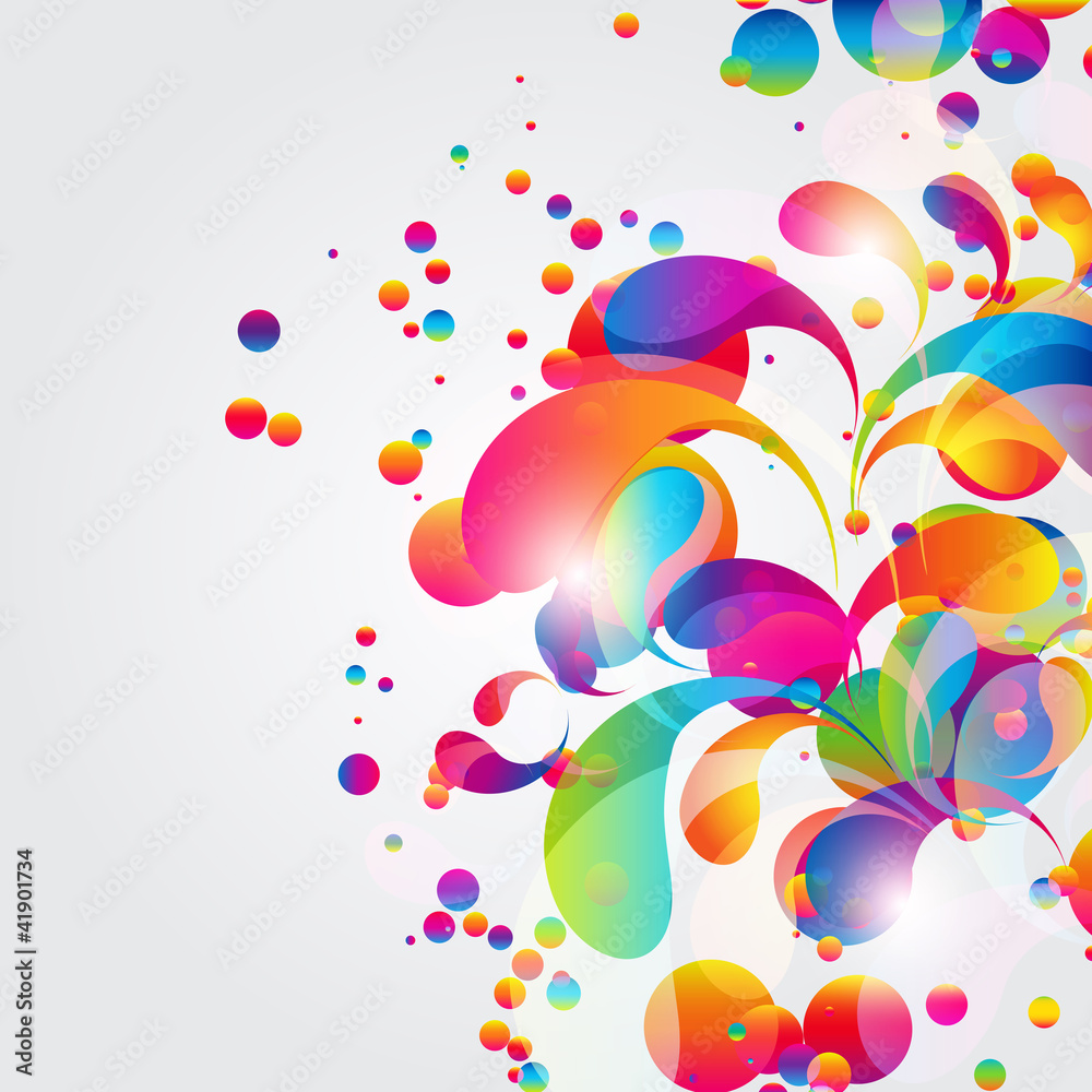 Aufkleber abstract colorful arc-drop background.