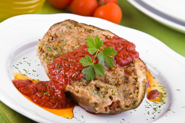 Stuffed eggplant.