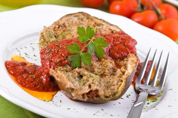 Stuffed eggplant.