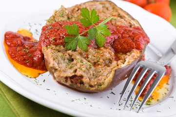 Stuffed eggplant.