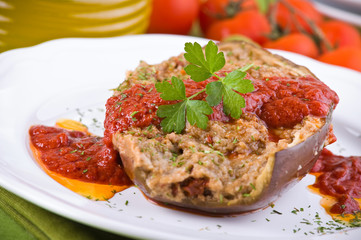 Stuffed eggplant.