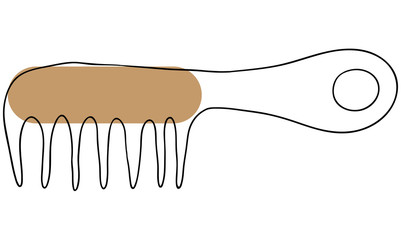 Vector brown comb is isolated on a white background