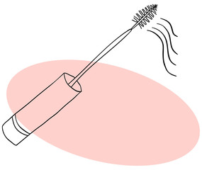 Vector mascara on a pastel pink background